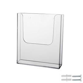 zavekia Acrylic Brochure Holder, 1 Packs 8 x 11.5 Inches Brochure Holder Wall Mount Flyer Holder Clear Literature Holders Magazine Holder,Mail Holder For Wall