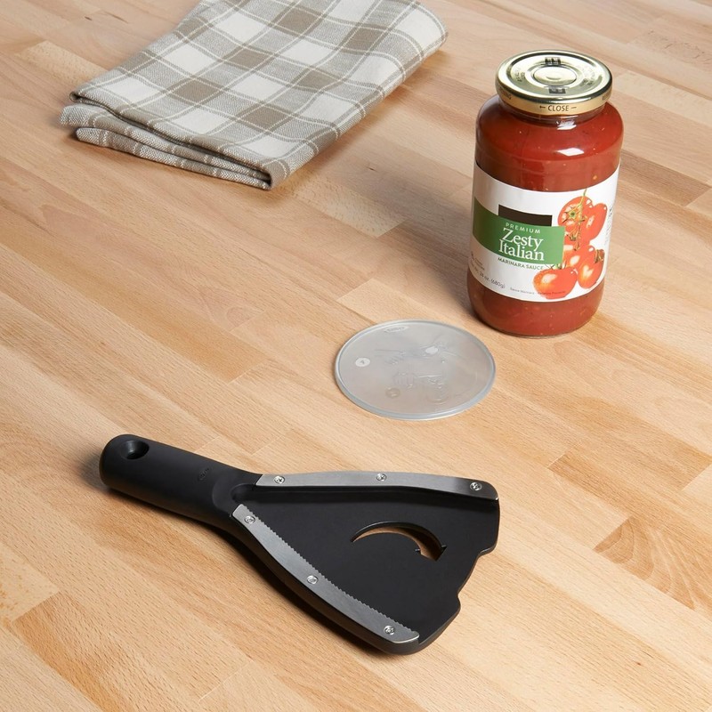JIGCEN Good Grips Can Opener with Base Pad, Jar &