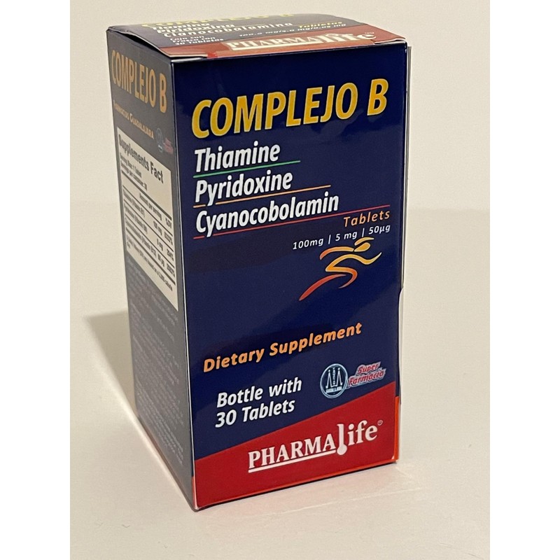 Complejo B (B-Complex) – Vitamin B1, B6, B12 Tablets –
