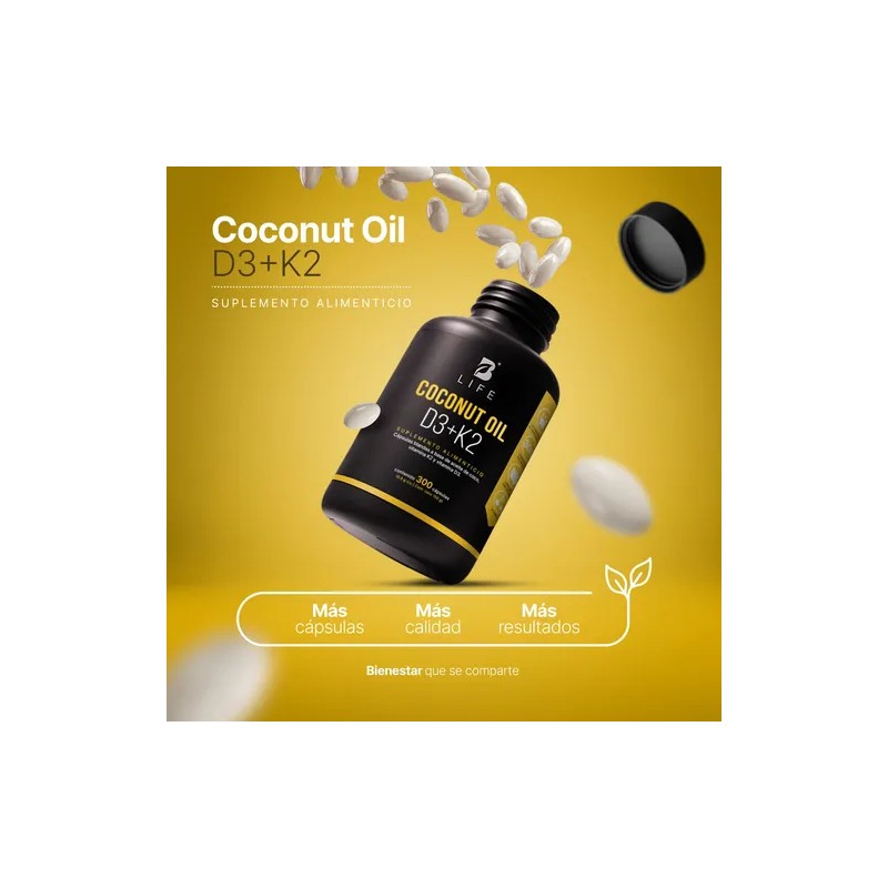 Vitamina D3 400 Ui K2 Y Aceite De Coco 300