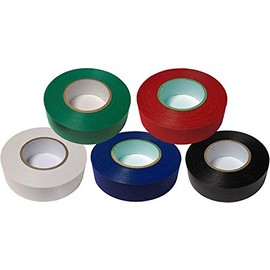 Electriduct Vinyl Electrical Tape - 3/4 in x 60 ft (20 yards) - Commercial Colors: Black, Blue, Green, Red, White - 5 Rolls