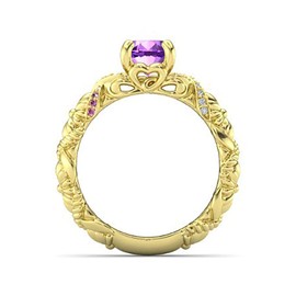 Dabangjewels 14K Yellow Gold Over .925 Sterling Silver Multi-Stone Princess Rapunzel Engagement Ring for Womens