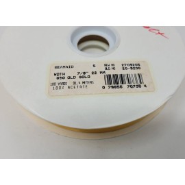 Lion NEW Lion Offray Old Gold Satin Acetate Craft Ribbon 7/8" x 100 YDS Roll No. 5