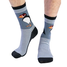 Lazy One Men's and Women's Novelty Crew Socks, Funny Socks (Stud Puffin, Men)