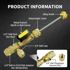 Super Stars Valve Core Removal Tool – HVAC Tool with Dual Size SAE 1/4 inch & 5/16 inch Ports - Basic Style for R410A R22 R134A R32 AC System