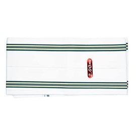 Traditional Cotton White Green Border Pooja Angvastram/ Towel/Gamcha/Shawl/ Melmundu/Uthareeyam/Kasavu for Men Used During Religious Gifts Festival Temple Pooja Rituals Housewarming (2 Meters), White