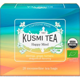 KUSMI TEA Kussmith Tea Happy Mind, 0.07 oz (2.0 g) x 20 Tea Bags (No Individual Packaging), Organic JAS Certified, Herbal Tea [Regular Import]