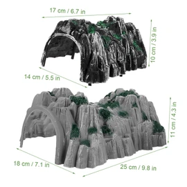jojofuny 2Pcs Train Tunnel Model Realistic Cave Accessory for Railway Scene Building for Playtime and Imaginative Games Enhances Logical Thinking Skills and Family Interaction