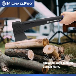 MichaelPro Splitting Axe with Weather-Resistant and Shock Absorbing Fiberglass Handle, Capable of One-Strike Splits (18-Inch Splitting Axe)