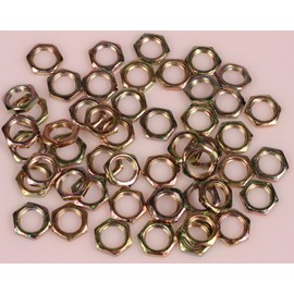 Creative Hobbies ELY233 - Steel Hex Lock Nut Fasteners - Yellow Zinc Coated, Fits 1/8IP Standard Lamp Pipe, Hardware DIY Repair Part - Pack of 50 Pieces