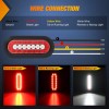 Nilight 2PCS 6Inch Oval LED Trailer Tail Lights Red White