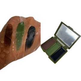 Hppsctink 3 Farben Camouflage Face Painting Kit, Gesichtsbemalungsset mit Spiegel, 3 Farben Gesicht & Körper Camouflage Set, Gesichts- und Körperbemalung, face paint