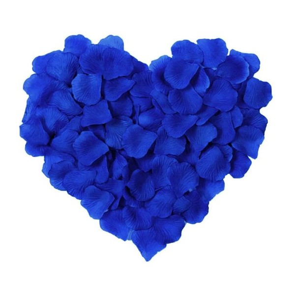 RuiChy 1000pcs Artificial Silk Rose Petals for Wedding Flowers Home Party Romantic Night Anniversary Valentine's Day, Dark Blue