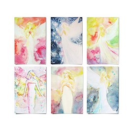 Henriettes-ART Colourful Spiritual Angel Pictures - Angel Decorative Pictures Small - Card Set - Angel Cards - Guardian Angel