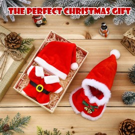 Simgoing 2 Sets 17cm Christmas Doll Clothes Set, Santa Hat Cape Holiday Costume Christmas Outfits for 17cm/ 6.7 Inch Dolls Accessories(Clothes Only)