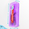 Enday Pencil Box Purple, Plastic Double Deck Pencil Case with