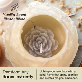 LUMINORA Unique Spiral Scented Candle | Hand-Crafted Soy Decorative Candle with Mesmerizing Spiral Burn, Twisted Wave Design & Premium Gift Box | (Winter White, Vanilla)
