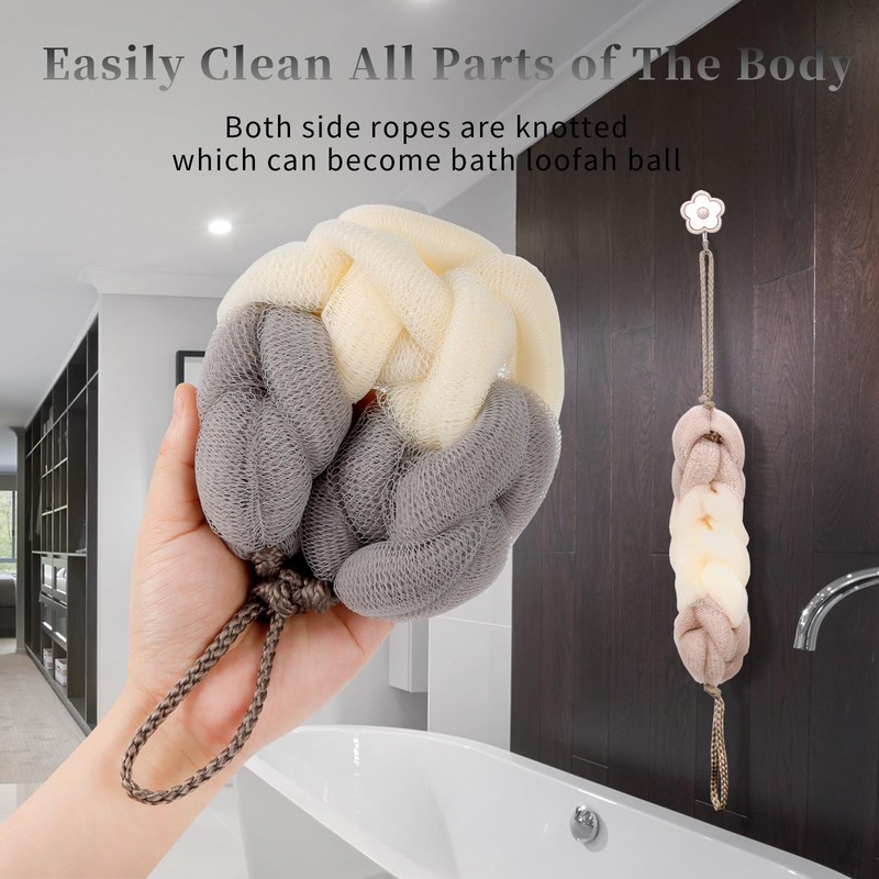 BCKENEY Bath Loofah Sponge Back Scrubber Soft Mesh Body Wash