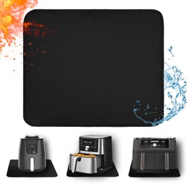 Khongoo Feuerfeste Unterlage 30 x 45cm-1mm, Hitzeschutzmatte für Luftfritteuse, Hitzebeständige Unterlage für Küchenarbeitsplatten, Öl- und Wasserabweisend Sowie leicht zu reinigen, Schwarz,1Stück