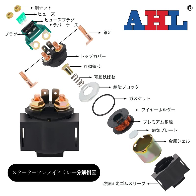 AHL Motorcycle Starter Relay Solenoid Kawasaki ZX 600 NINJA 600