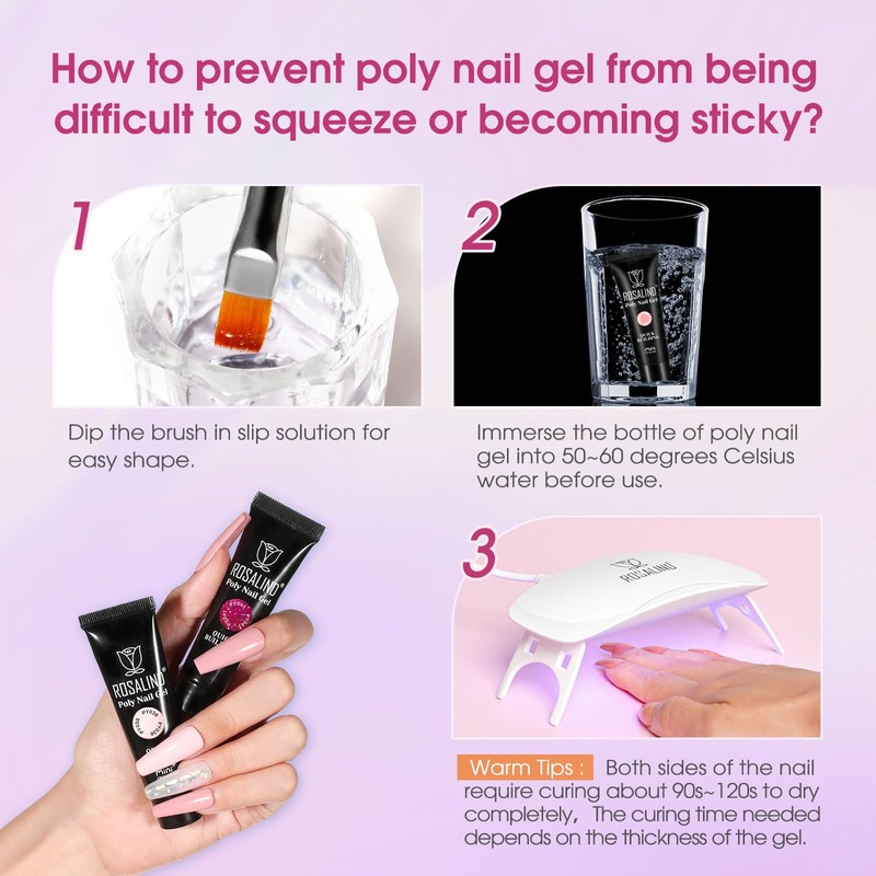 ROSALIND Poly Nail Gel Colors Kit -14 Colors +72 Nail