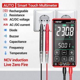 ANENG Digital Multimeter Tester Smart Touch TRMS Auto-Ranging 9999Counts Rechargeable anti-burning Ohm Amp VoltMeter With NCV,DC/AC Current,Voltage,Resistance Diodes,Continuity,Capacitance,Temperature
