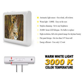 Art Plates Plug in Dimmable LED Night Light with Dusk to Dawn Auto Sensor, Adjustable Brightness, Warm Light, Auto On-Off Nightlight for Bathroom, Hallway, Nursery, Bedrooms - Cheetahs