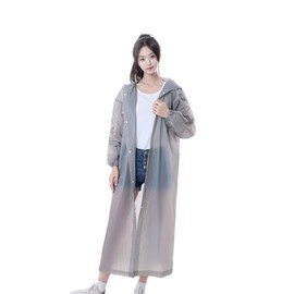 LUYING Non-Disposable Raincoat, Environmentally Friendly EVA Material, Hood with Drawstring, Thick, Long Style, Waterproof, For Cycling, School, Climbing, Fishing, Outdoor Use, Convenient, Unisex