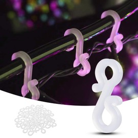 100Pcs Christmas Light Hooks, Plastic Holiday Light Clips for Outside House Siding Roofline Christmas Tree Rope, Gutter Light Clips Works with Mini, C6, C7, C9 Outdoor String Lights Icicle Lights