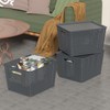 Zopnny Plastic Storage Baskets with Lid, Stackable Storage bins for