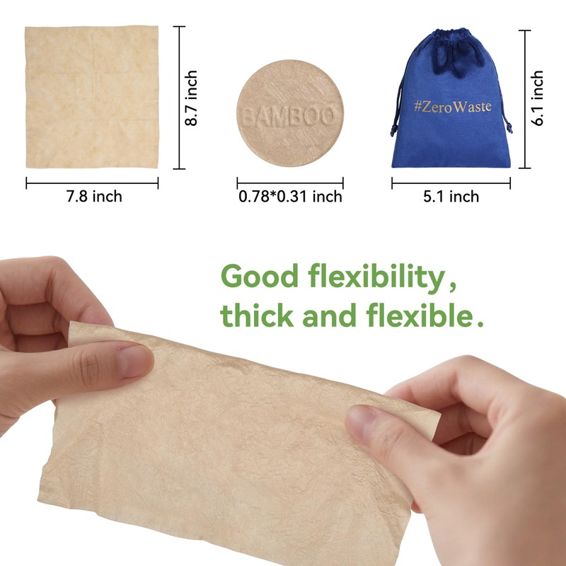 Compressed Towel Tablets - Disposable Bamboo Compostable Toilet Paper Tablets