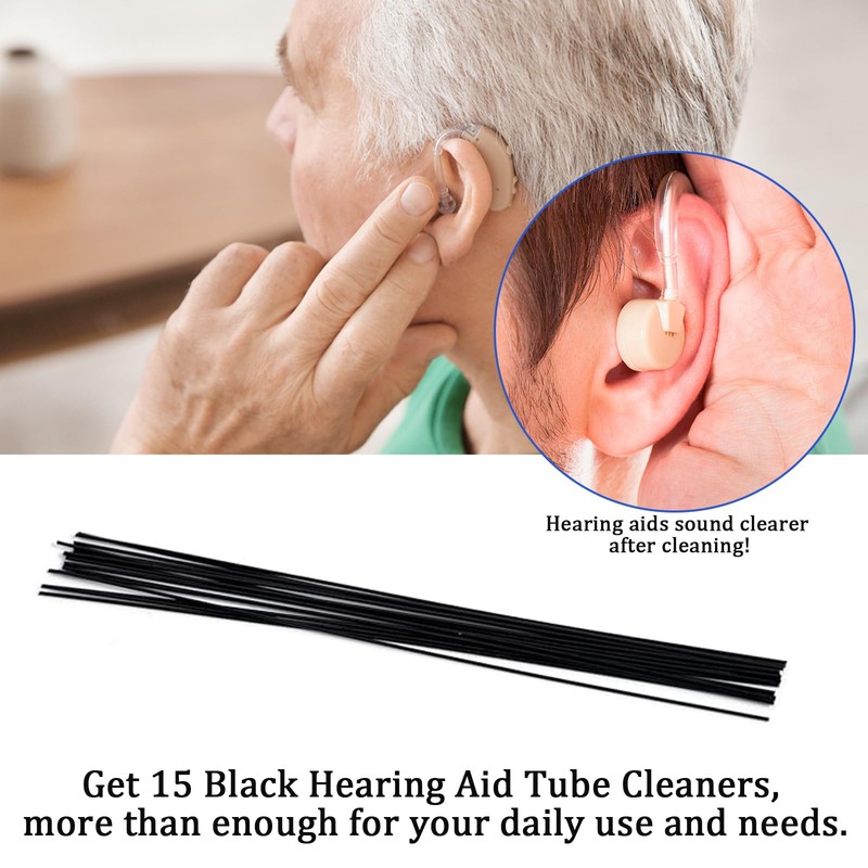 Daryunk 15pcs Deep Ear Canal Hearing Aid Cleaning Kit, Reusable