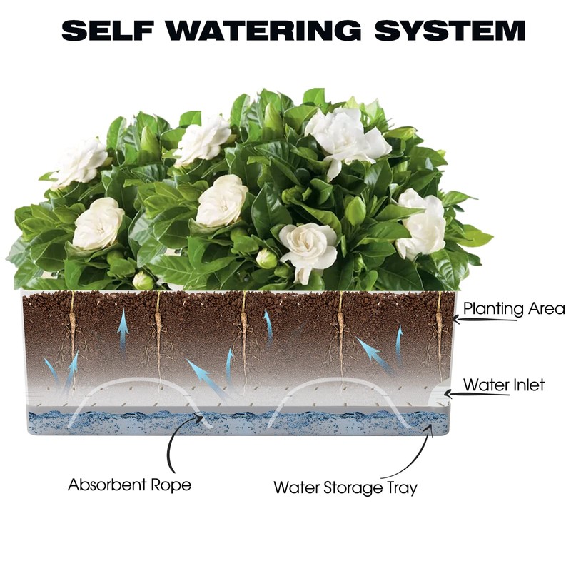 Vugosson Self Watering Planters Pots for Indoor Plants, 2 Pack