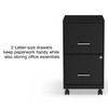 Staples 2-Drawer Light Duty Vertical File Cabinet, Locking, Letter, Black,