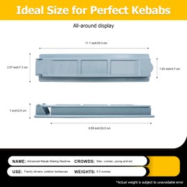 Premium Kebab Maker Press - Easy-to-Use Kabob Skewer Mold for Perfectly Shaped Kebabs, BBQ & Grilling Tool with Non-Stick Design, Dishwasher Safe (Grey)