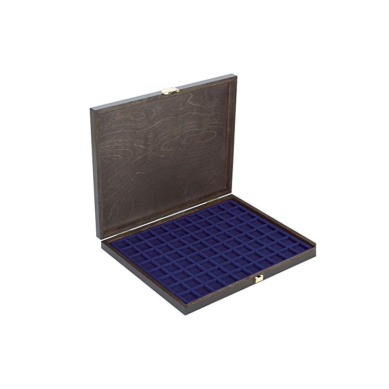 Lindner Carus-1 Real Wood Coin Case with a Dark Blue
