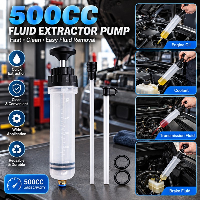Automotive Fluid Extractor Syringe for Maintenance – Hand-Operated Oil &