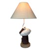 Coastal Pelican Table Lamp with Shade, 23" Tall Hand-Painted Resin