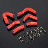 G-PLUS (Red) Silicone Radiator Coolant Tube Hose Kit Clamps, Compatible