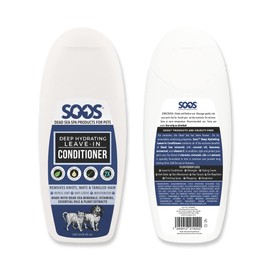 Soos Pet Dog Conditioner for Cats and Pets Deep Hydrating Leave-in Natural Dead Sea Minerals Skin Moisturizer Polish Deeply Absorbing with Vitamins Natural Ingredients - 1x Pet Conditioner (250ml)