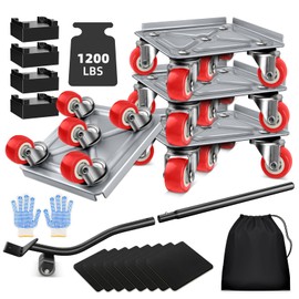 BTEC Furniture Sliders for Hardwood/Carpeted Floors,Furniture Dolly&Lifter Tool with 1200lbs Load Capacity,Appliance Dolly for Heavy Furniture with Wheels of 5