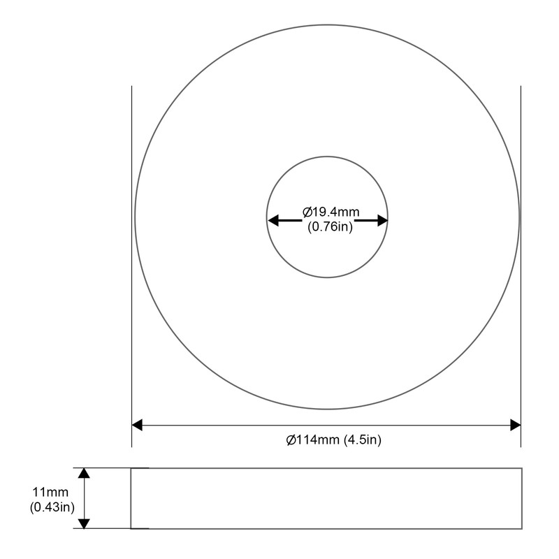 OFFO 4.5" Extra Large Shower Arm Flange in Outer Diameter