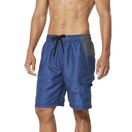 Speedo mens Swim Knee Length Marina Sport Volley Trunks, Blue Heather, Large US