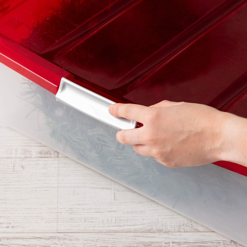 IRIS USA 33 Qt. Holiday Wreath Storage Container Box with