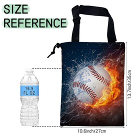 NHNXHWIA Baseball Ball Car Garbage Bag,Fire Ball Waterproof Small Car Trash Bag Hanging Back of Seat,Drawstring Hanging Car Trash Bag with Adjustable Buckle for Car Accessories