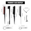 10pzs Kit Cepillos Y Peines Peinado Cabello Con Pinza, Rosa
