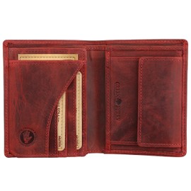 Greenburry Vintage Deer Leather Wallet 9.5 cm, Rusty Red