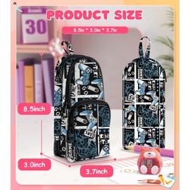 LISEVO Cute Game Pencil Case,Unique Aesthetic 3D Schoolbag-Shaped Pencil Pouch for Girls Boys Kids Women,Big Capacity Pen and Pencil Stationery Organizer Bag with Zippers for School Office