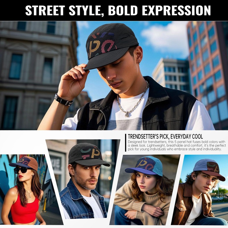 Clape Quick-Drying Camp Hat, Lightweight Breathable Waterproof Nylon 5 Panel