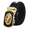 QHA Mens Leather Ratchet Belt Automatic Buckle 35mm Wide Q46